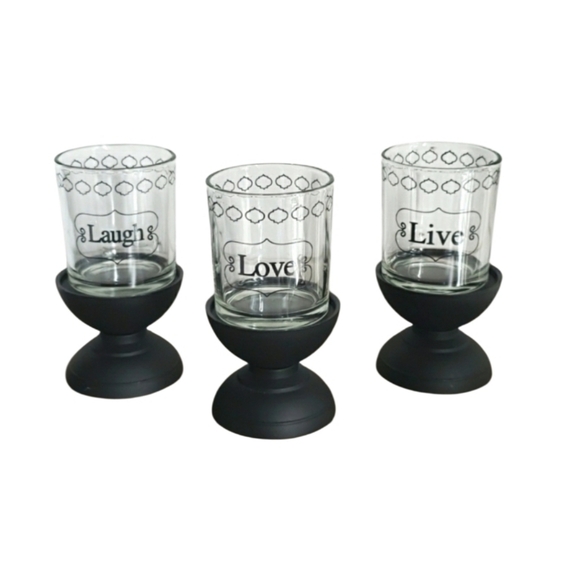 Votive Candle Holder Set Live, Laugh, Love - Picture 3 of 12
